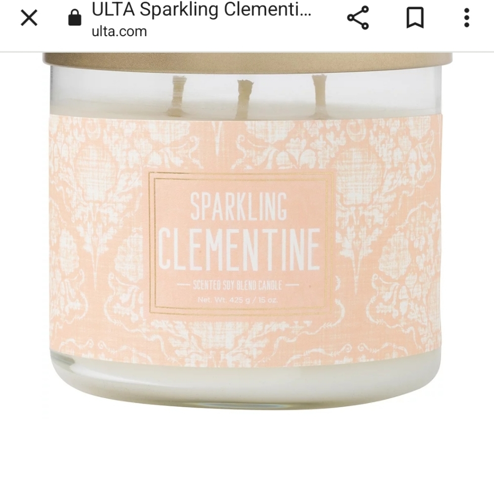 ULTA BEAUTY SPARKLING CLEMENTINE 3 WICK CANDLE
